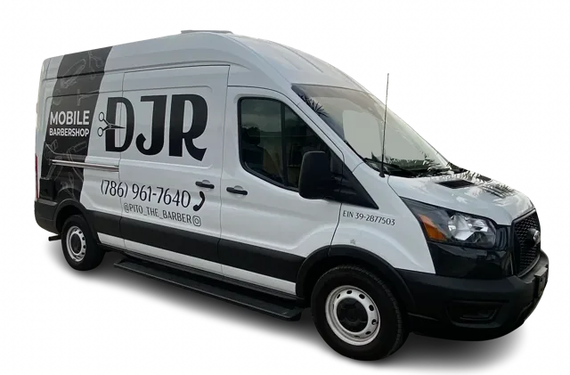 DJR mobile barbershop van